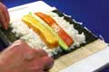 Step 5 of how to make sushi rolls